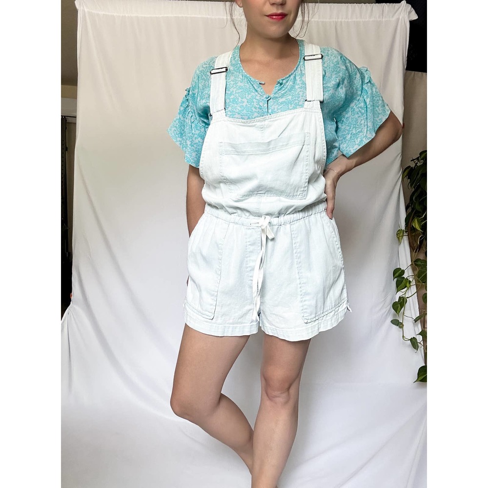 Artizia Wilfred Free Light Blue Short Overalls Tie Waist (fits M)